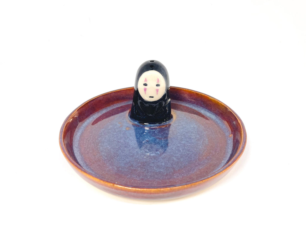 Handmade Noface Incense Burner & Trinket Tray - Ceramic Animal Decor