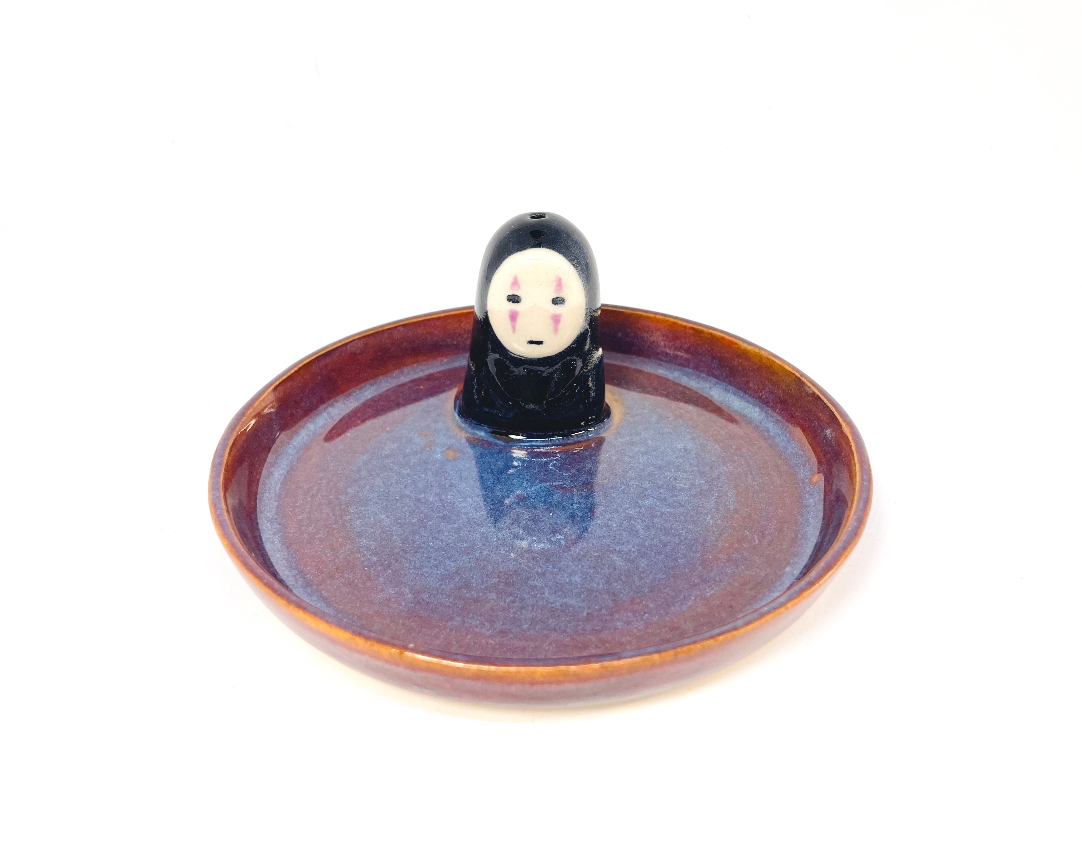 Handmade Noface Incense Burner & Trinket Tray - Ceramic Animal Decor