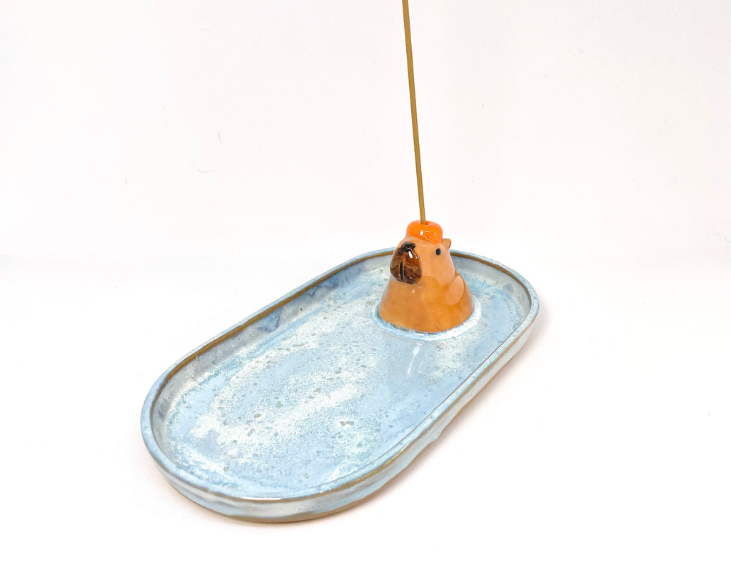 Trinket Tray / Incense Burner Oval - Capybara