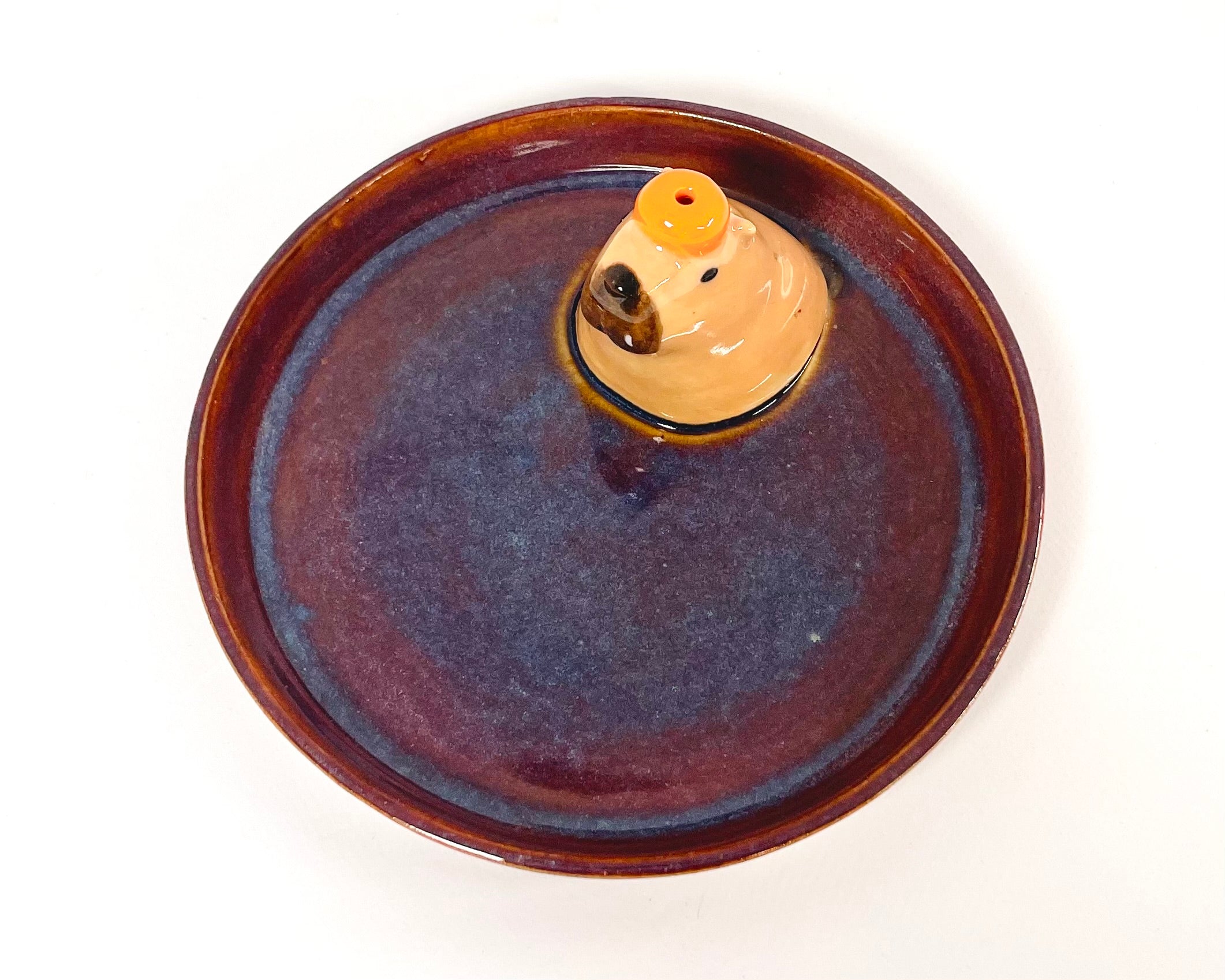 Handmade Capybara Incense Burner & Trinket Tray - Ceramic Animal Decor