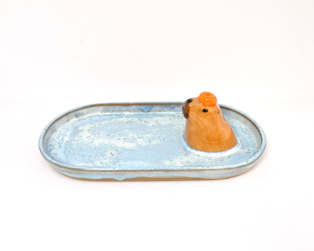 Trinket Tray / Incense Burner Oval - Capybara
