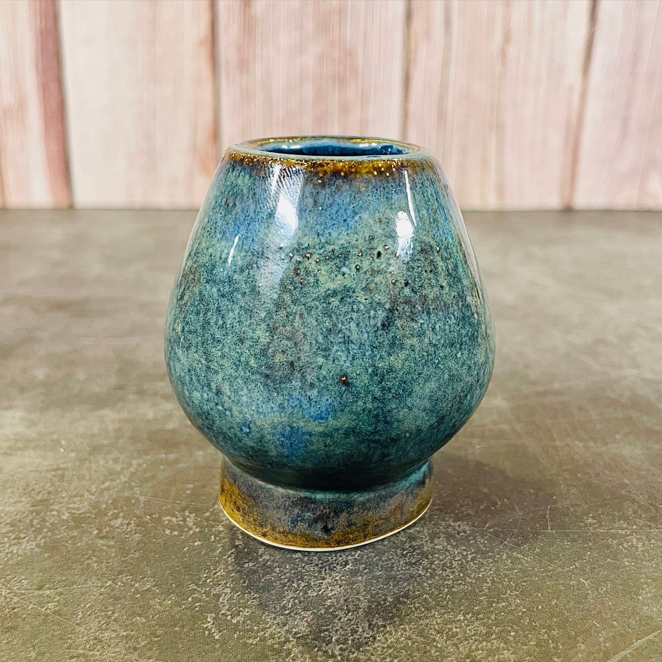 Chasen Bamboo Whisk Holder - Stoned Denim Glaze