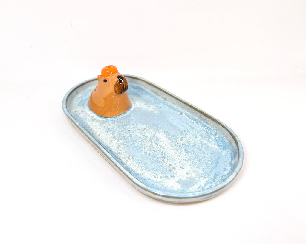 Trinket Tray / Incense Burner Oval - Capybara