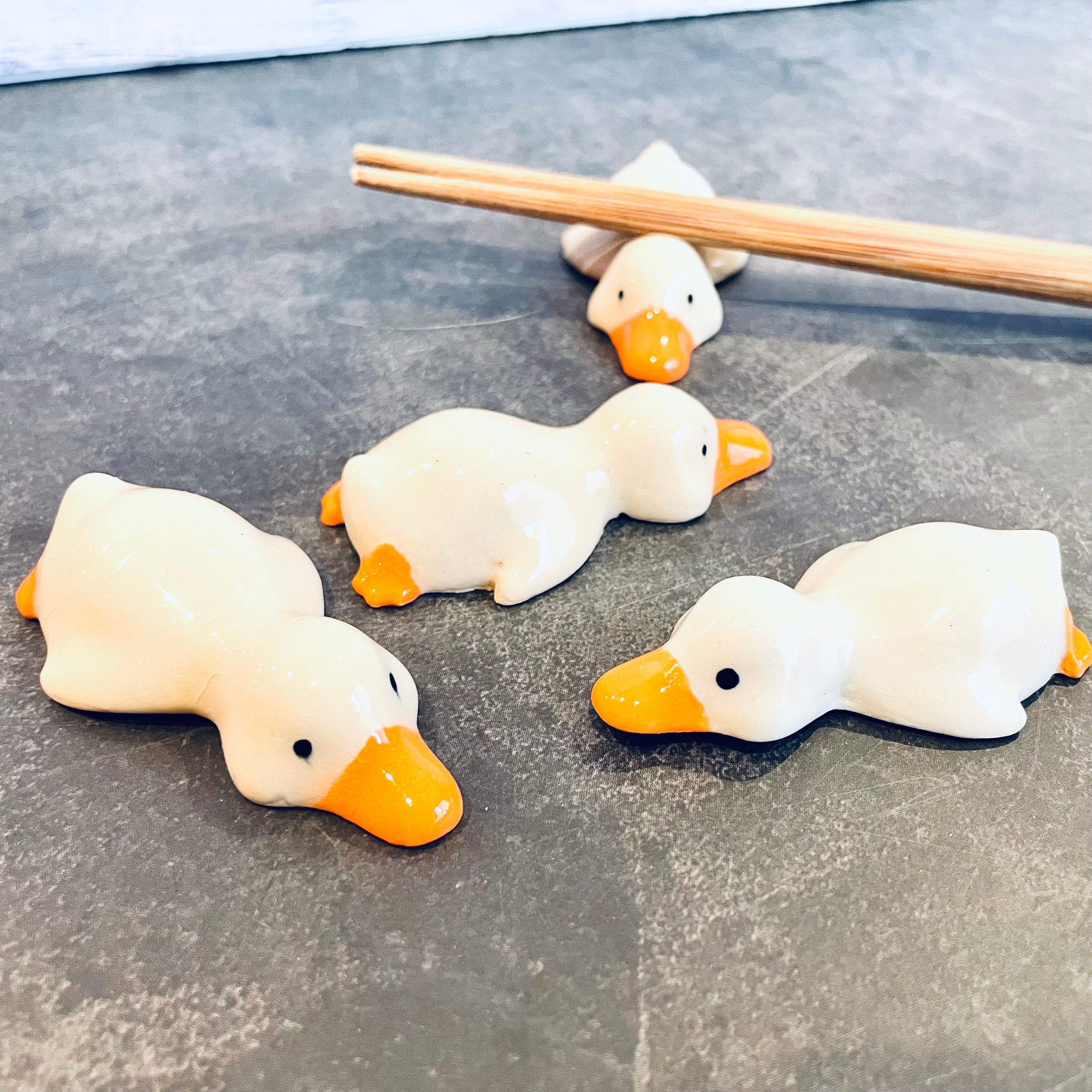 Chopstick Holder - White Duck