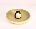 Ring Dish - Tuxedo Cat - Shino Wasabe Glaze