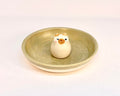 Ring Dish - Siamese Cat - Shino Wasabe Glaze