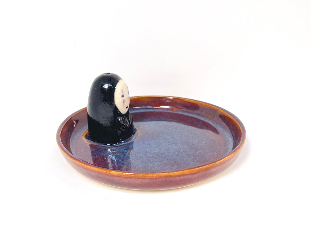 Handmade Noface Incense Burner & Trinket Tray - Ceramic Animal Decor
