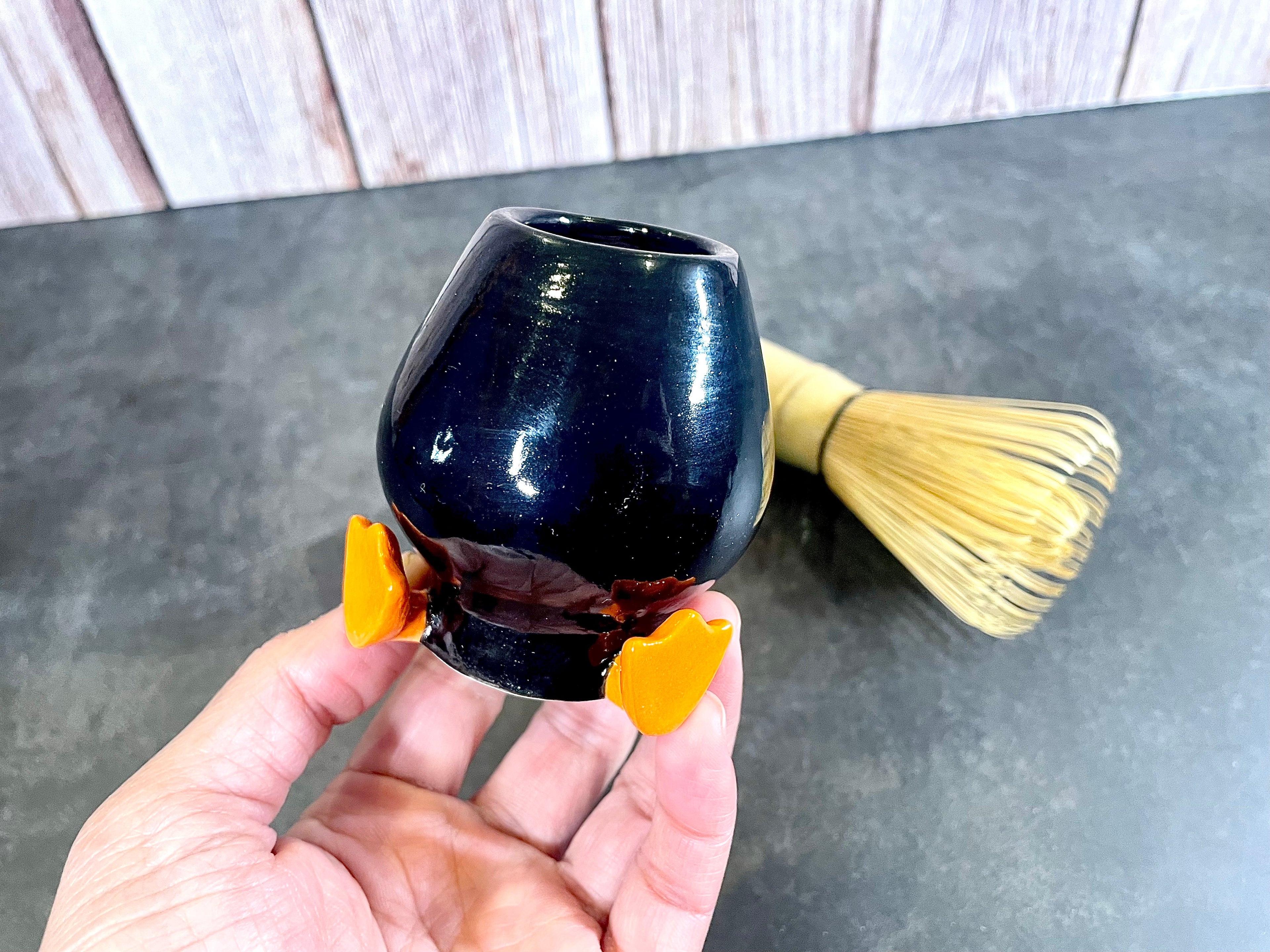 Chasen Bamboo Whisk Holder - Duck Feet - Black