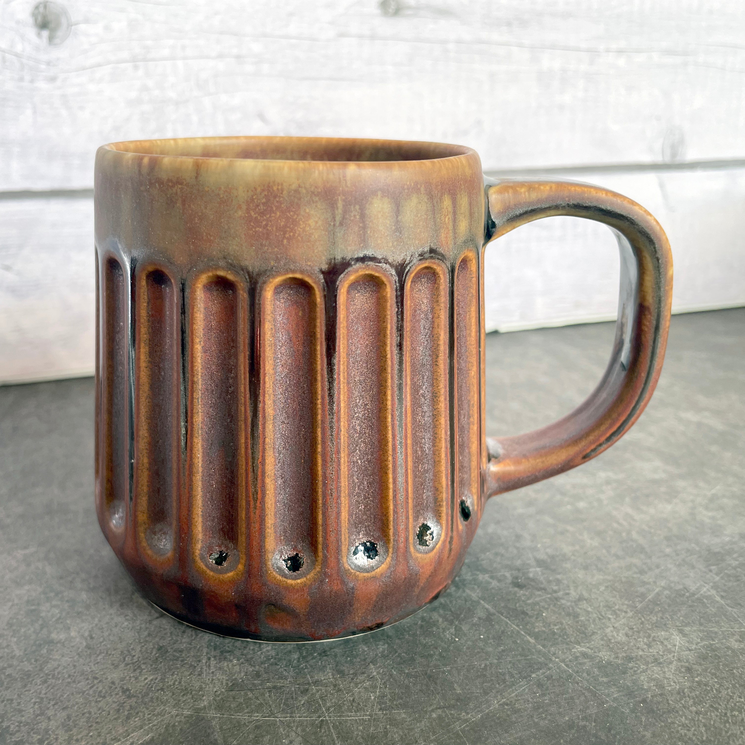 Mug - Doric - Copper Ore & Green Tea Glaze