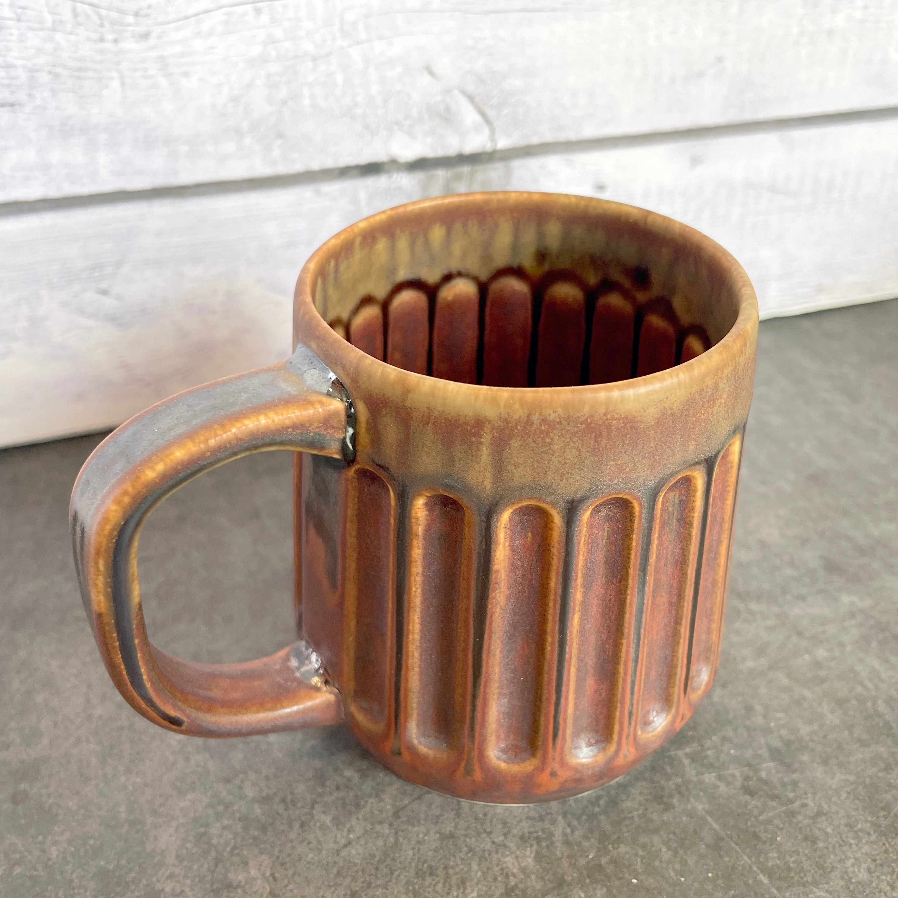 Mug - Doric - Copper Ore & Green Tea Glaze